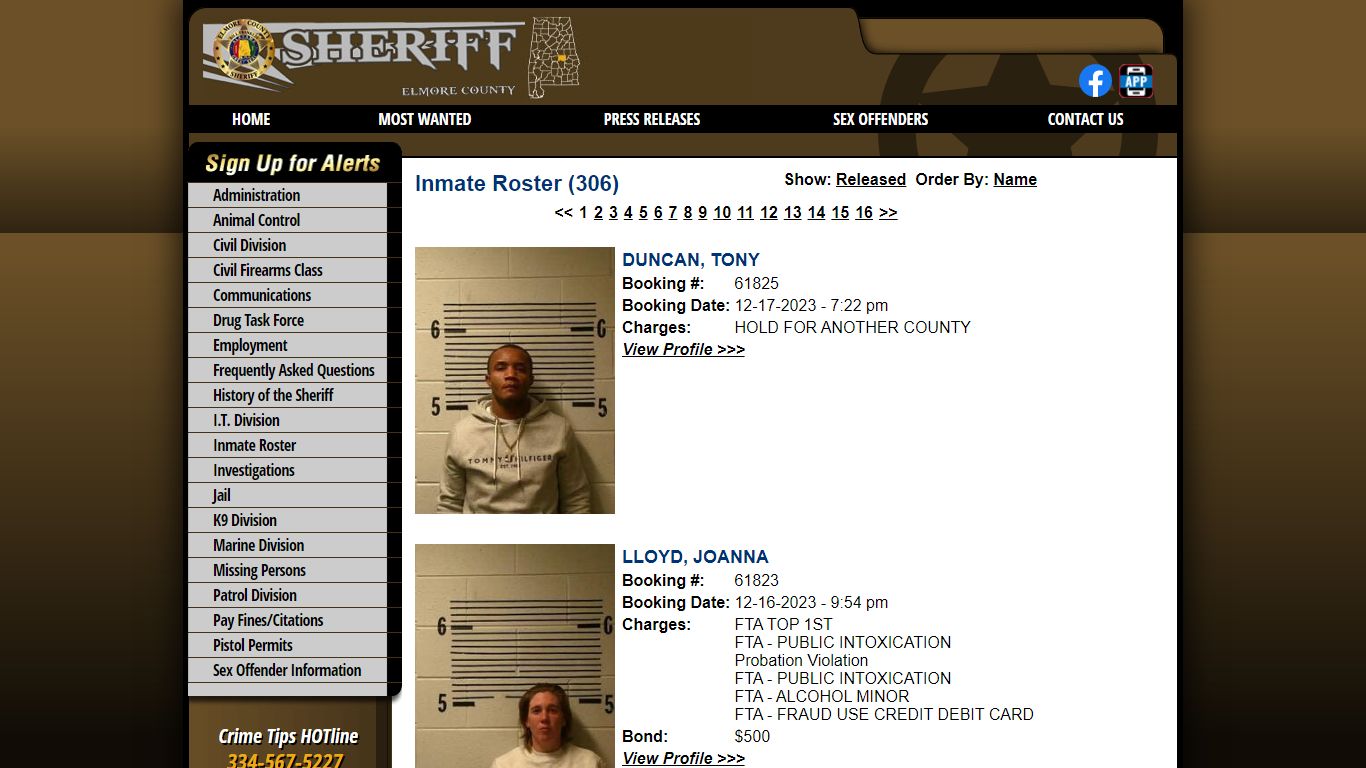 Inmate Roster - Elmore County AL Sheriff's Office