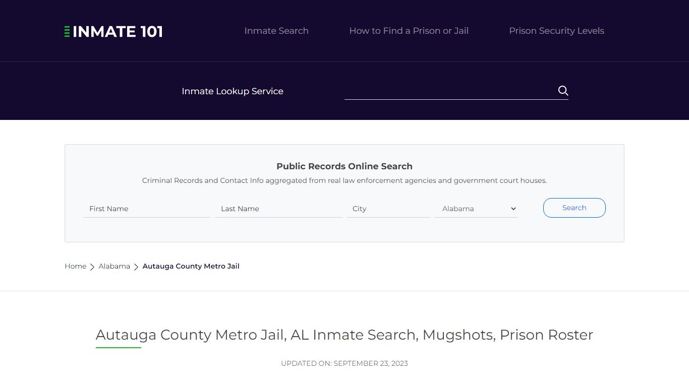 Autauga County Metro Jail, AL Inmate Search, Mugshots, Prison Roster ...